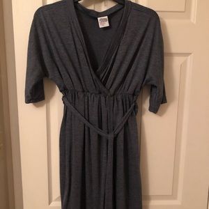 Grey maternity wrap dress